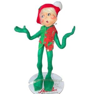 Annalee 9” Festive Green Elf 2017 Poseable New With Tags Christmas Collectibles